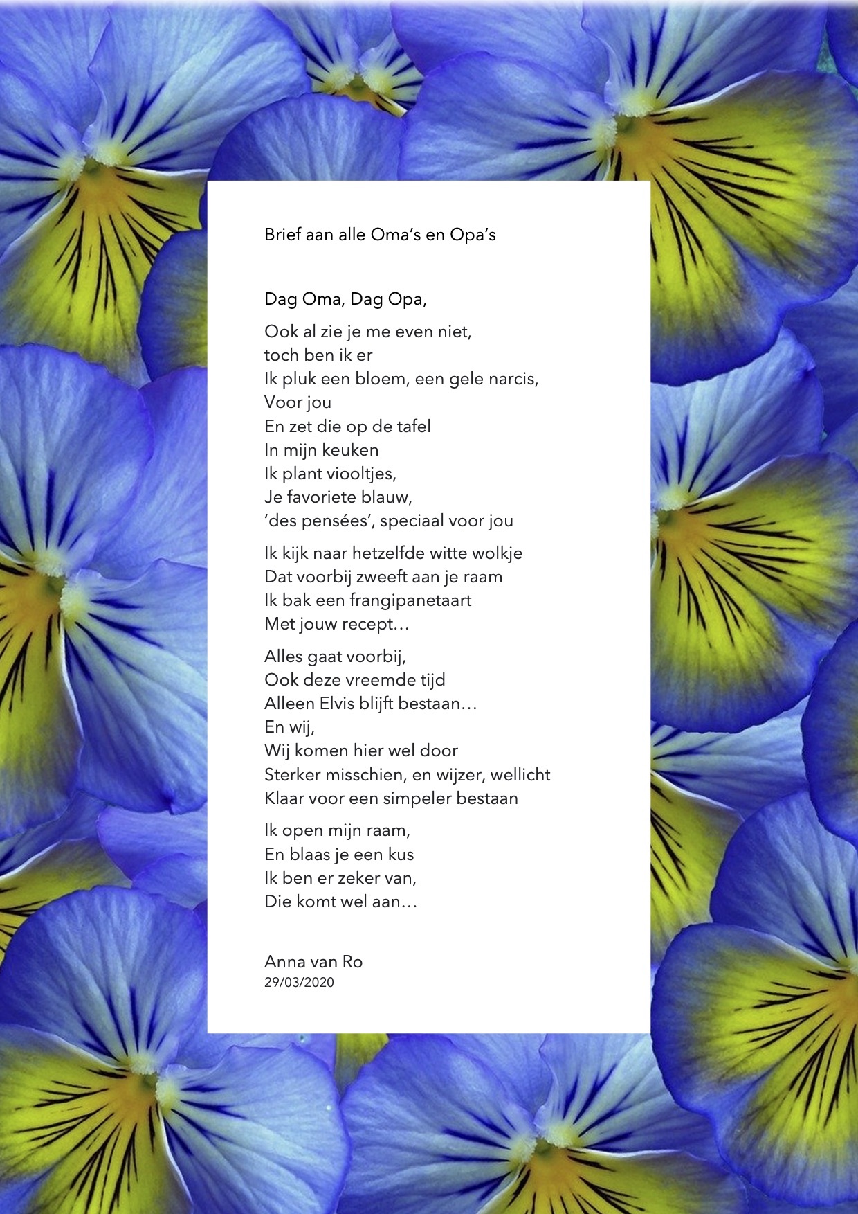 Brief aan alle Oma's en Opa's - Anna van Ro - gedicht